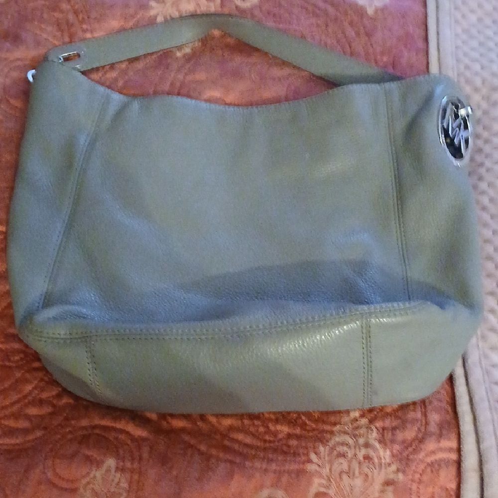 Elegant Gray Leather Women's Bag